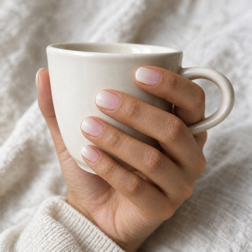 Camellia Cloud gel nail wraps