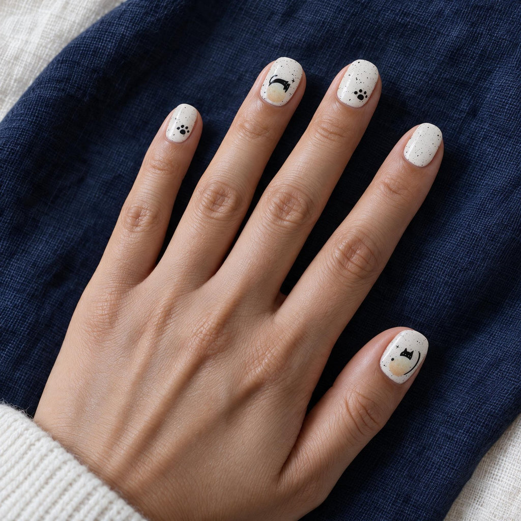 Moonlit Whiskers gel nail wraps