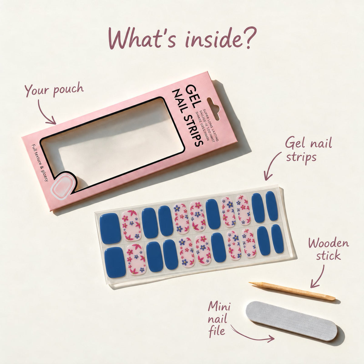 Bluebell Blush gel nail wraps
