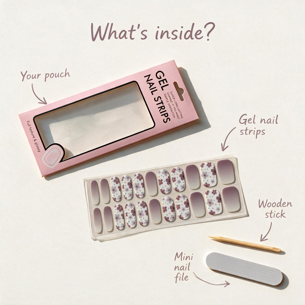 Violet Picnic gel nail wraps